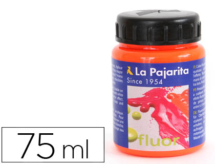 Bote 75ml. pintura acrílica La Pajarita F-02 naranja fluorescente